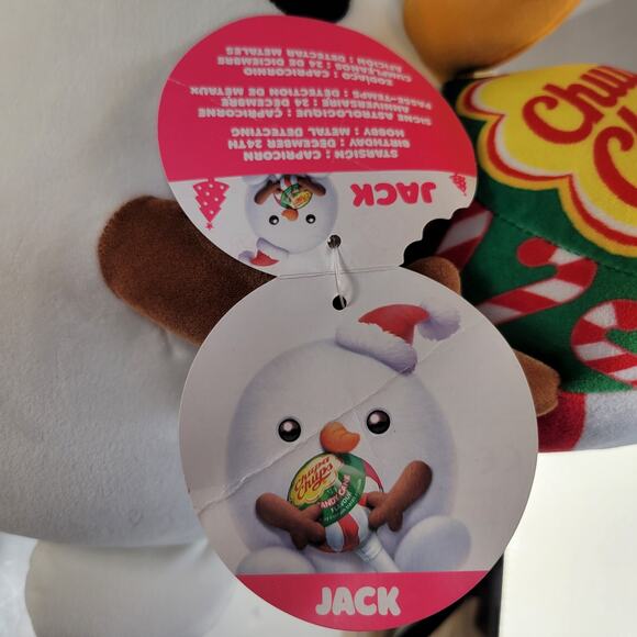 ZURU Snackles Jack Plush 14" Chupa Chups Candy Cane Holiday Snowman Plush - Picture 15 of 16